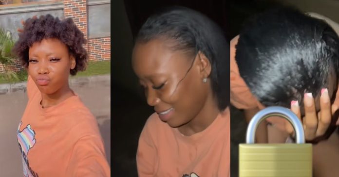 "I thought it just going to moisturize my hair" – Lady rɘgrets applying relaxer to her natural hair, thinking it was moisturizer (VIDEO)