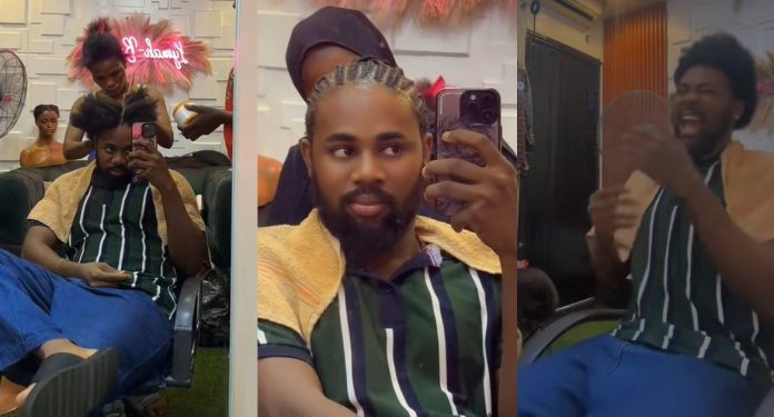 "I’ll stick to mainland salons from now on" – Man d!tches island salon, shares hilarious experience after styling his hair at a mainland salon (VIDEO)