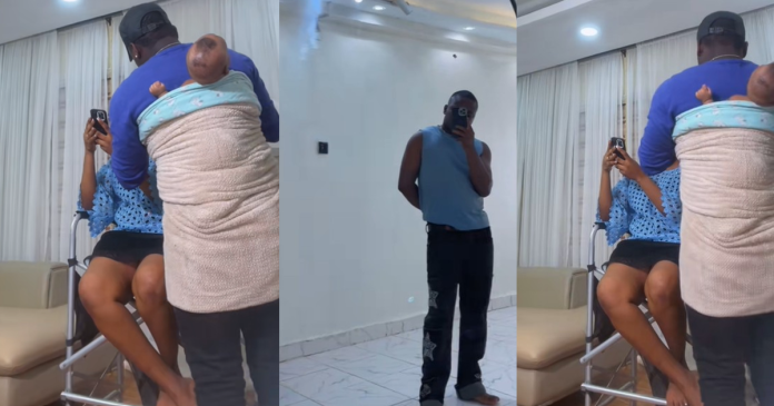 "Proud father in the making" – Make-up artist comforts client's baby during their makeup session (WATCH)