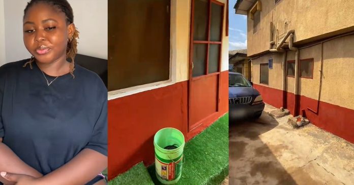 "When I tell you that some people have mind ehn" – Lady gets upsǝt after her mum's tenant repainted the exterior of the apartment (WATCH)