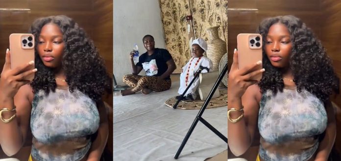 Hilarious moment lady turns comic actor at her friend's baby photoshoot (VIDEO)