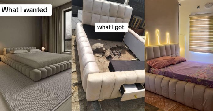 "I almost faintɘd" – Lady says as she shares the striking difference between the bedstand she ordered and what she got (WATCH)