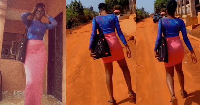 "I can’t believe this is me" – Lady feels uncomfortable after wearing a maxi skirt to school for the first time (VIDEO)