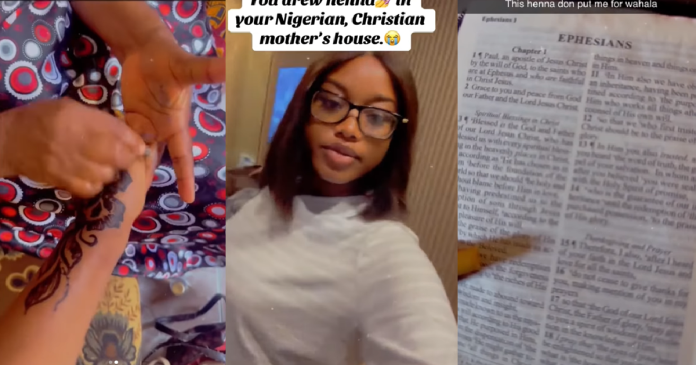 Lady Shares Her Christian Mother's Reaction To Her Getting A Henna Tatt00 (VIDEO)