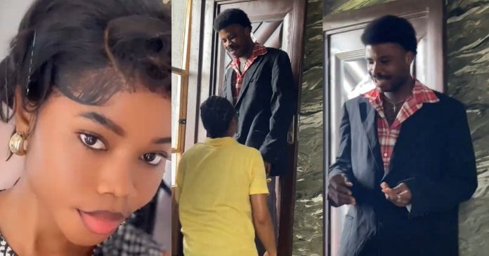 Lady knelt to beg her brother not to wear his alte outfit out to avoid being rid!culed (WATCH) 