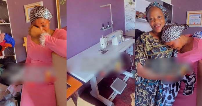 Lady receives her dream sewing machine as a birthday gift from her mum (WATCH)