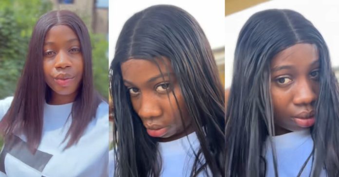 Lady reveals the ridiculous transformation in her bone-straight wig after Lady reveals the ridiculous transformation in her bone-straight wig after being caught in a heavy downpour (WATCH)