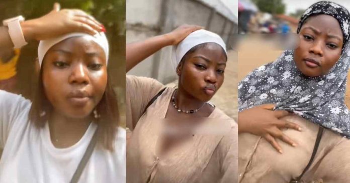 "Thank God it wasn't on a Friday" – Lady reveals how she returned home after wearing a short dress to Oja-Oba market (WATCH)