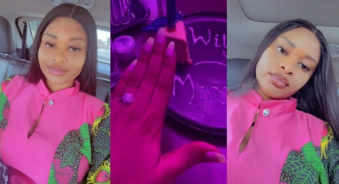 "You'II bring that ring let's market it"- Lady reveal brother's reaction to her engagement ring (VIDEO)