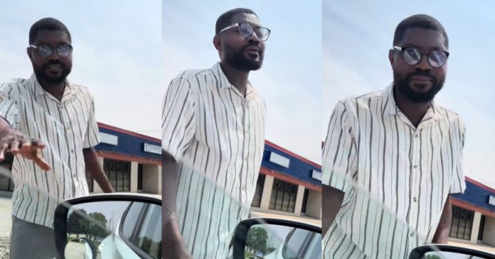 "You married someone who doesn't show affection in public" – Nigerian woman says as her husband refuses to k!ss her at his workplace's car park (VIDEO) 