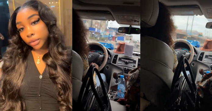 "Na all of us you dey drive" – Lady shares family's reaction after dad lets her younger sister take the wheel (WATCH)