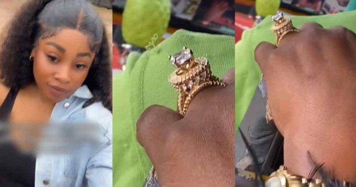  "You can educate me. Is it not too big?" – Lady says after seeing a woman wearing an oversized wedding ring in a keke napep (WATCH)