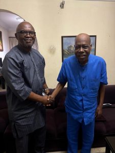 A Book is Coming, Ray Ekpu Speaks- Mike Awoyinfa Column 2 Ray Ekpu welcoming Mike Awoyinfa