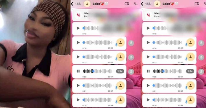 Woman shares multiple voice messages she received from her man after falling asleep without saying goodnight (Watch)