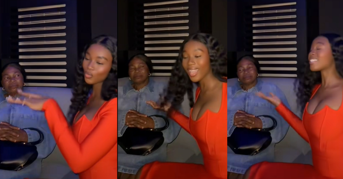 "She is judging me and everyone" – Lady shows off her African mum's expression after taking her to a nightclub (Video)